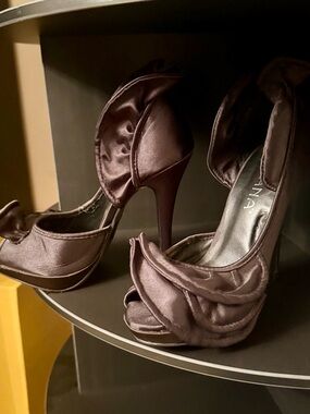 Women's Satin Peep-Toe High Heels